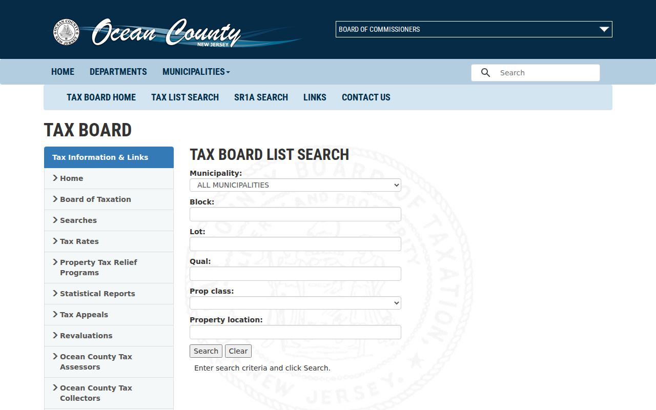 Lacey Township residents directory Ocean County tax-list address search