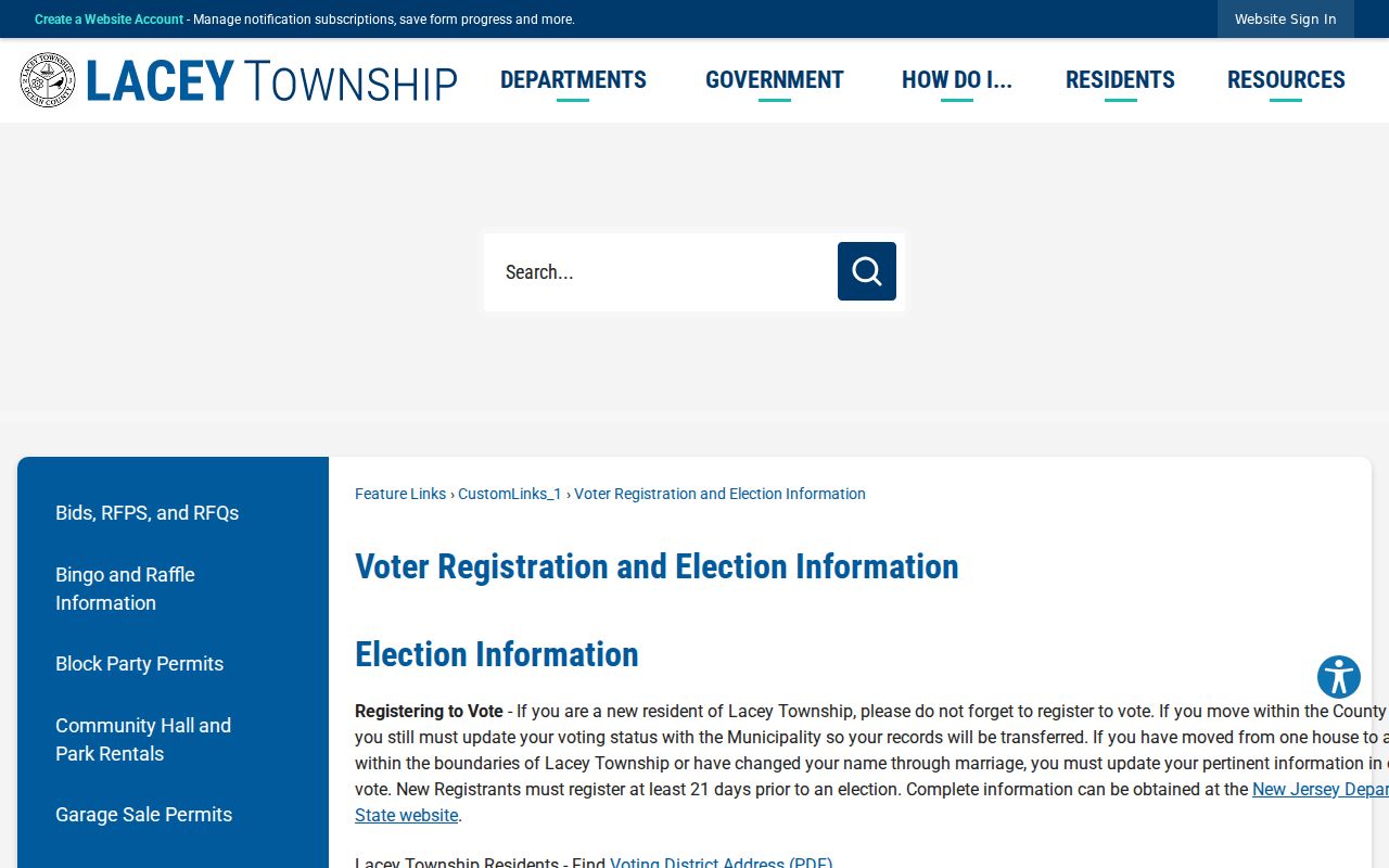 Lacey Township neighbors polling places and district information