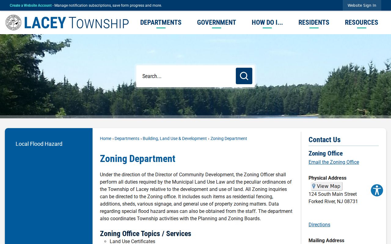 Lacey Township residents directory street directory zoning records page